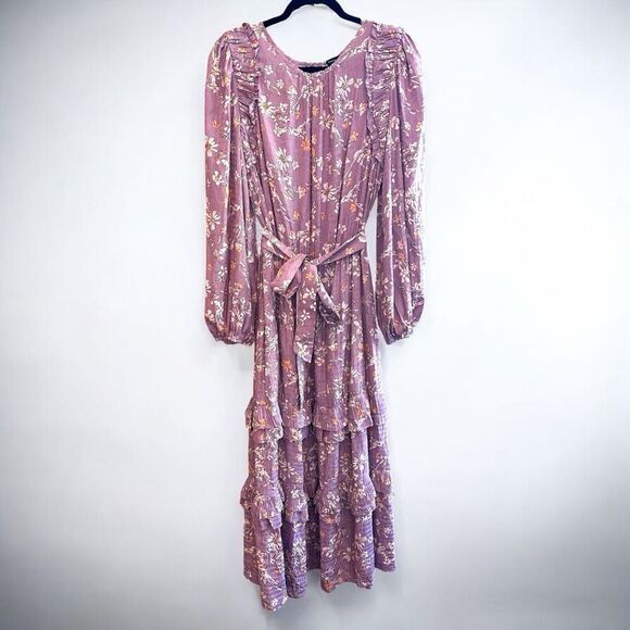 Current Air Dresses & Skirts - Size L Anthropologie Current Air Floral Long Sleeve Midi Dress